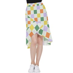 Board Pictures Chess Background Frill Hi Low Chiffon Skirt