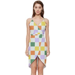 Board Pictures Chess Background Wrap Frill Dress