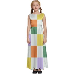 Board Pictures Chess Background Kids  Satin Sleeveless Maxi Dress