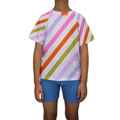 Lines Geometric Background Kids  Short Sleeve Swimwear