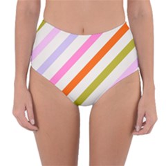 Lines Geometric Background Reversible High-waist Bikini Bottoms