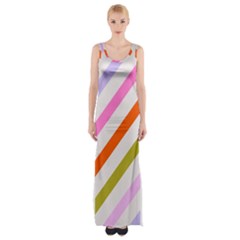 Lines Geometric Background Thigh Split Maxi Dress