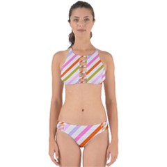 Lines Geometric Background Perfectly Cut Out Bikini Set by Maspions