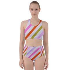 Lines Geometric Background Racer Back Bikini Set