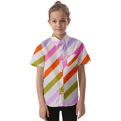 Lines Geometric Background Kids  Short Sleeve Shirt