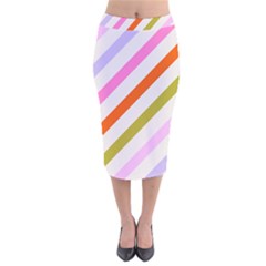 Lines Geometric Background Velvet Midi Pencil Skirt