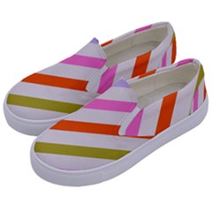 Lines Geometric Background Kids  Canvas Slip Ons