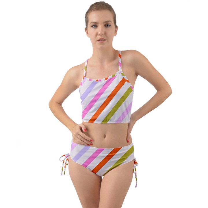 Lines Geometric Background Mini Tank Bikini Set