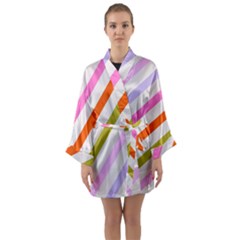 Lines Geometric Background Long Sleeve Satin Kimono by Maspions