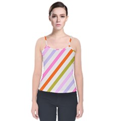 Lines Geometric Background Velvet Spaghetti Strap Top