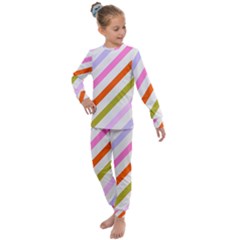 Lines Geometric Background Kids  Long Sleeve Set 