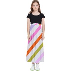 Lines Geometric Background Kids  Flared Maxi Skirt