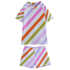 Lines Geometric Background Kids  Swim T-shirt And Shorts Set