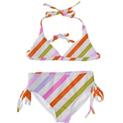 Lines Geometric Background Kids  Classic Bikini Set