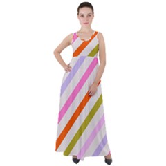 Lines Geometric Background Empire Waist Velour Maxi Dress