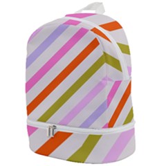 Lines Geometric Background Zip Bottom Backpack