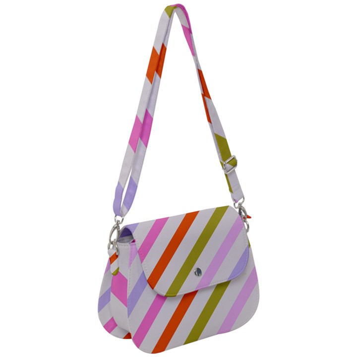 Lines Geometric Background Saddle Handbag