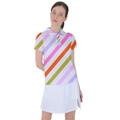 Lines Geometric Background Women s Polo T-shirt