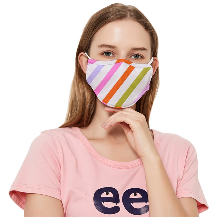 Lines Geometric Background Fitted Cloth Face Mask (Adult)