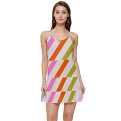 Lines Geometric Background Short Frill Dress