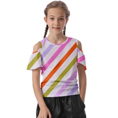 Lines Geometric Background Kids  Butterfly Cutout T-shirt