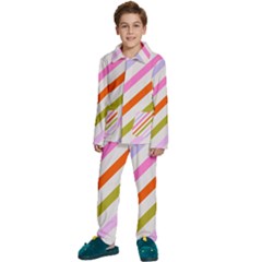 Lines Geometric Background Kids  Long Sleeve Velvet Pajamas Set