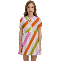 Lines Geometric Background Kids  Sweet Collar Dress by Maspions