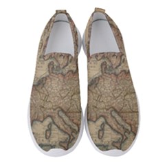 Old Vintage Classic Map Of Europe Women s Slip On Sneakers by Paksenen