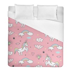 Cute Unicorn Seamless Pattern Duvet Cover (full/ Double Size) by Apen