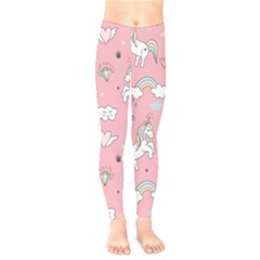 Cute Unicorn Seamless Pattern Kids  Leggings