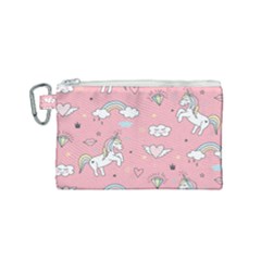 Cute Unicorn Seamless Pattern Canvas Cosmetic Bag (small) by Apen