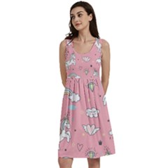 Cute Unicorn Seamless Pattern Classic Skater Dress by Apen