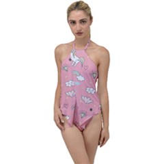 Cute Unicorn Seamless Pattern Go With The Flow One Piece Swimsuit by Apen