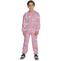 Cute Unicorn Seamless Pattern Kids  Sweatshirt Set by Apen