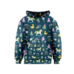 Cute Babies Toys Seamless Pattern Kids  Pullover Hoodie by Apen