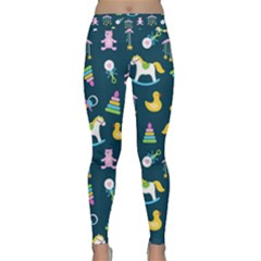 Cute Babies Toys Seamless Pattern Classic Yoga Leggings by Apen