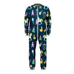 Cute Babies Toys Seamless Pattern Onepiece Jumpsuit (kids) by Apen