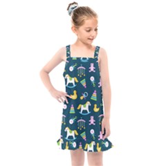 Cute Babies Toys Seamless Pattern Kids  Overall Dress by Apen