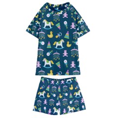 Cute Babies Toys Seamless Pattern Kids  Swim T-shirt And Shorts Set by Apen