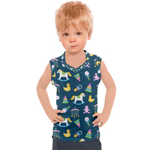 Cute Babies Toys Seamless Pattern Kids  Sport Tank Top by Apen