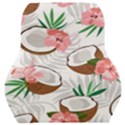 Seamless Pattern Coconut Piece Palm Leaves With Pink Hibiscus Car Seat Back Cushion  View1