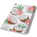 Seamless Pattern Coconut Piece Palm Leaves With Pink Hibiscus 5.5  x 8.5  Notebook View2