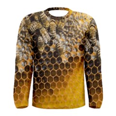 Honeycomb With Bees Men s Long Sleeve T-shirt by Apen