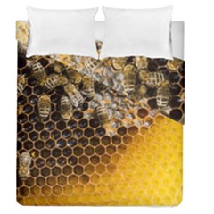 Honeycomb With Bees Duvet Cover Double Side (queen Size) by Apen