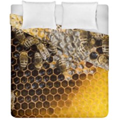 Honeycomb With Bees Duvet Cover Double Side (california King Size) by Apen