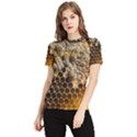 Honeycomb With Bees Women s Short Sleeve Rash Guard View1