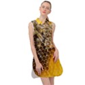 Honeycomb With Bees Sleeveless Shirt Dress View1