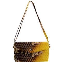 Honeycomb With Bees Removable Strap Clutch Bag by Apen