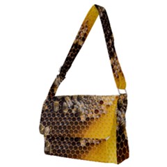 Honeycomb With Bees Full Print Messenger Bag (m) by Apen