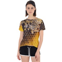 Honeycomb With Bees Open Back Sport T-shirt by Apen